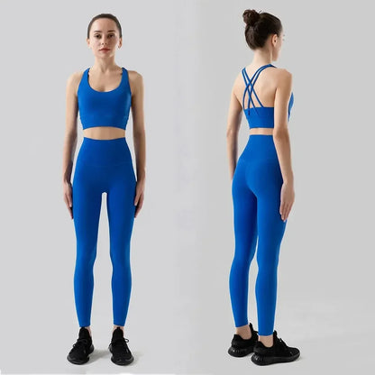 Fitness Yoga Women's Tracksuit Fitness Yoga Sets Sportswear Workout Bra+High Waist Leggings Gym Clothing Seamless Sports Suits