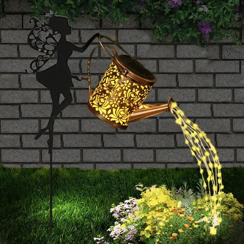 Solar Watering Can Fairy Lights