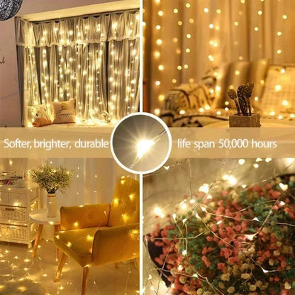 USB Fairy Curtain Lights Garland