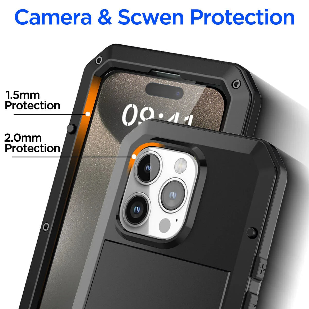 Armor Metal Aluminum Shockproof Phone Case for iPhone 15 14 Pro 12 11 Pro Max X XS XR 6 8 Plus Outdoor Military Cover