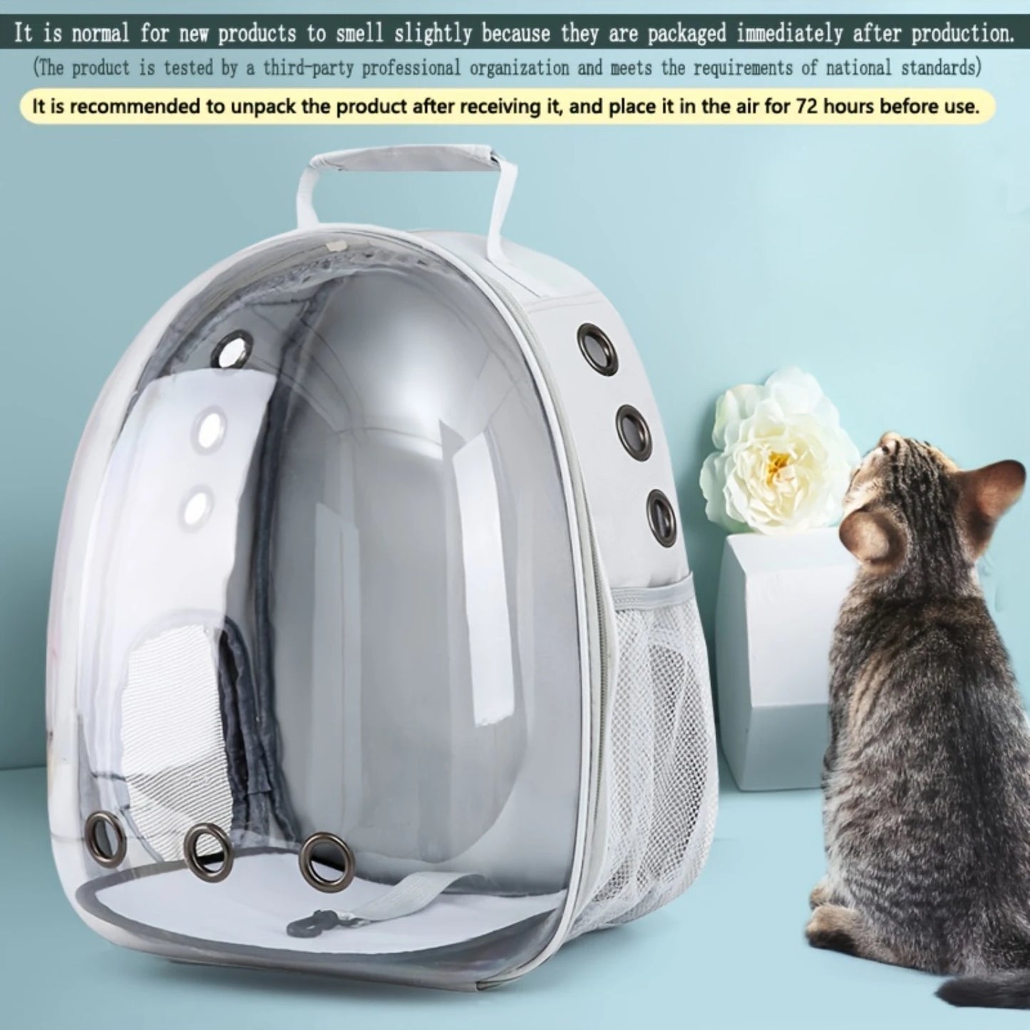 Trendy Pet Space Capsule Backpack Carrier - Comfortable Dog & Cat Travel Bag for Outdoor Adventures, Perfect for Hiking & City E