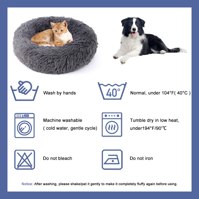 40-100cm Fluffy Pets Beds Large Round Dog Bed Super Warm Soft bed