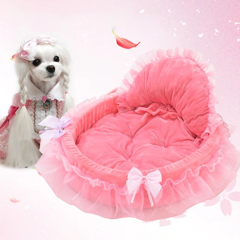 Detachable Bow Lace Dog Bed