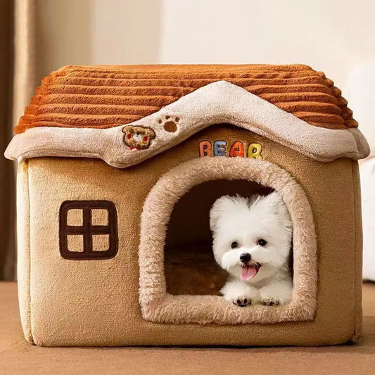 Foldable Soft Pet House Bed