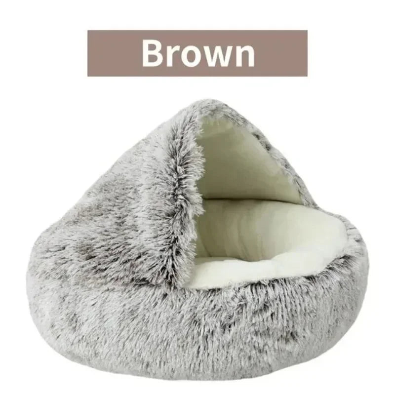 2-in-1 Plush Cat Bed