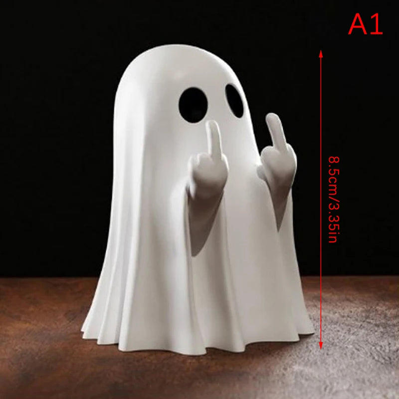 Cute Middle Finger Ghost Statue