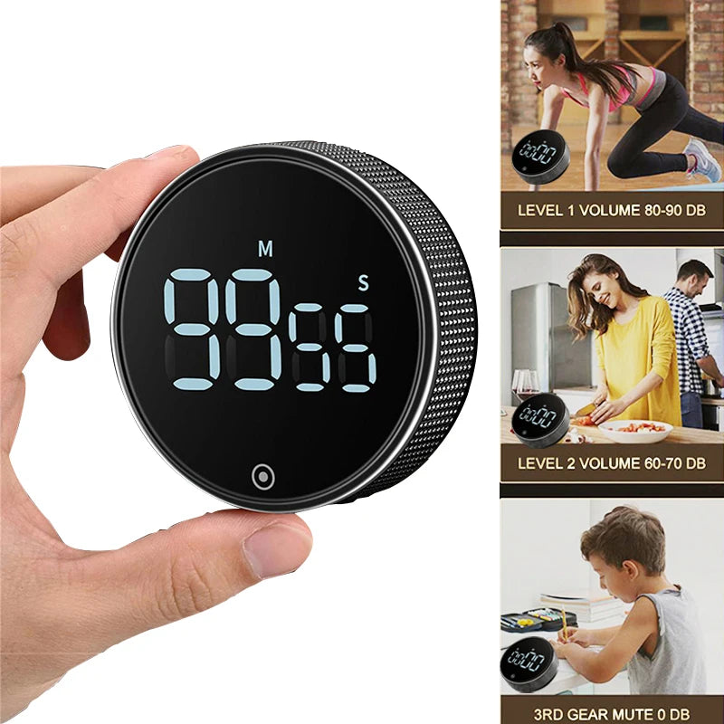 LED Digital Kitchen Timer For Cooking Shower Magnetic Electronic Digital Timer Smart Timer Mechanical Remind Alarm Kitchen Tool