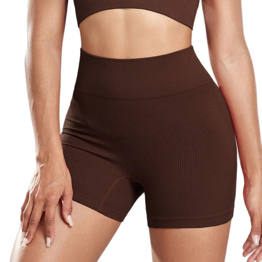 Seamless Ribbed Yoga Shorts for Women