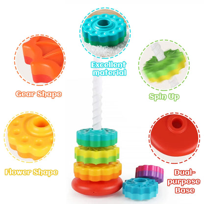 Montessori Rotating Rainbow Stacking Toy