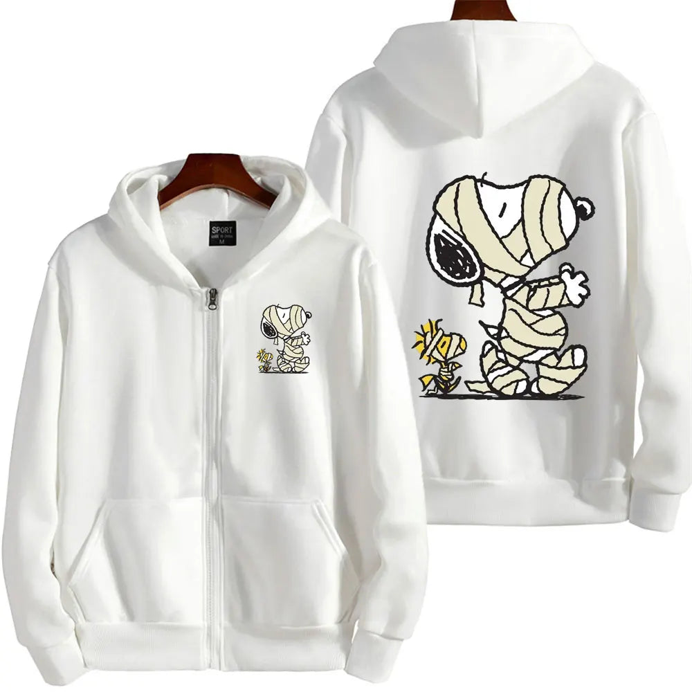 Snoopy Cartoon Zipper Hoodie