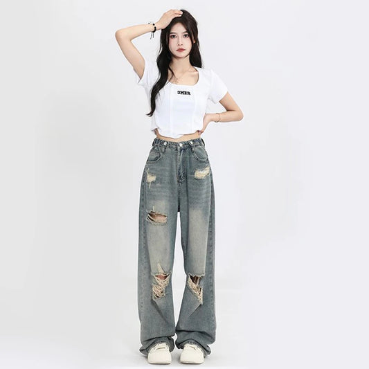 Y2K Vintage High-Waist Baggy Jeans