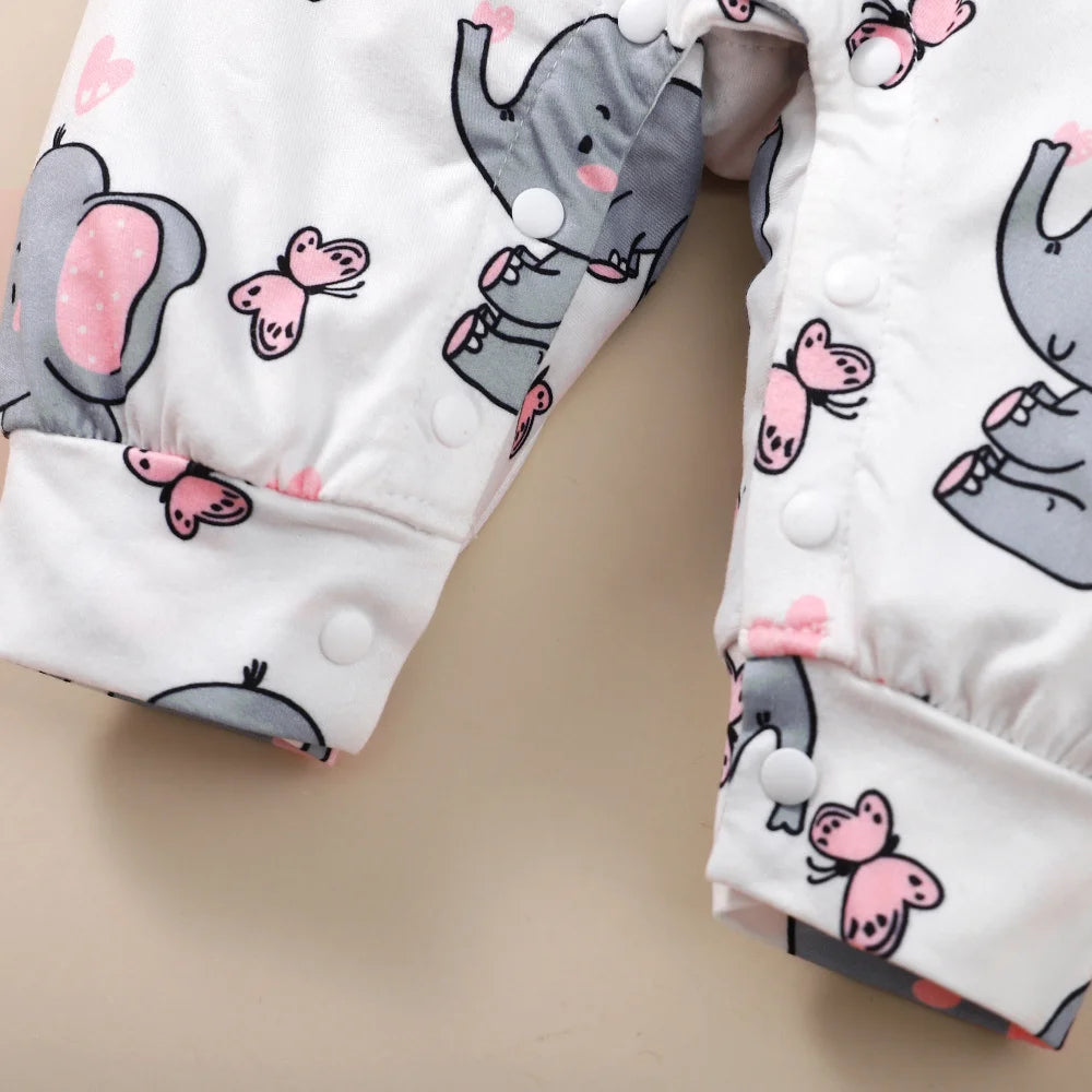 Cute Elephant Baby Romper Set