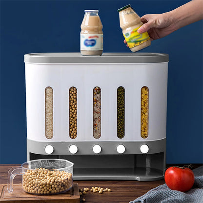 Kitchen Cereal Containers Storage Dry Food Containers Wall Mounted Dispenser Rice Grain Dry Food Storage Container