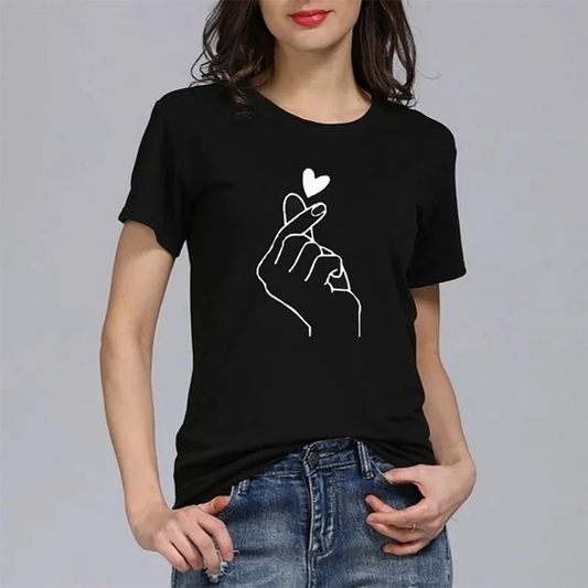 Loose Pencil Heart Shape T-Shirt