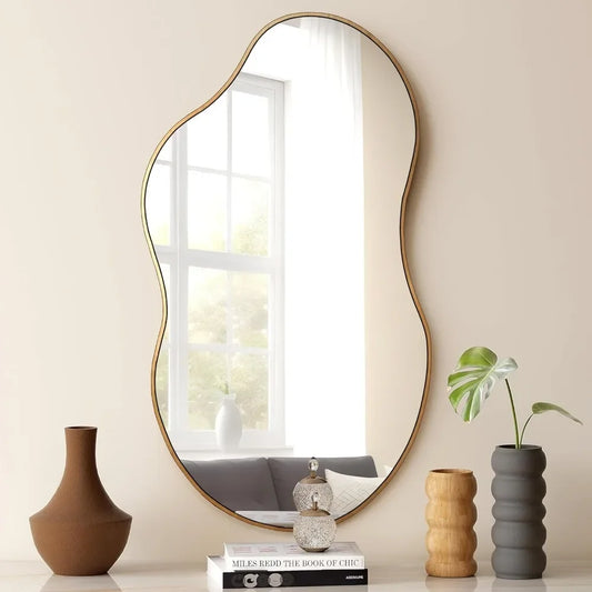 Abstract Wavy Wall Mirror Decor