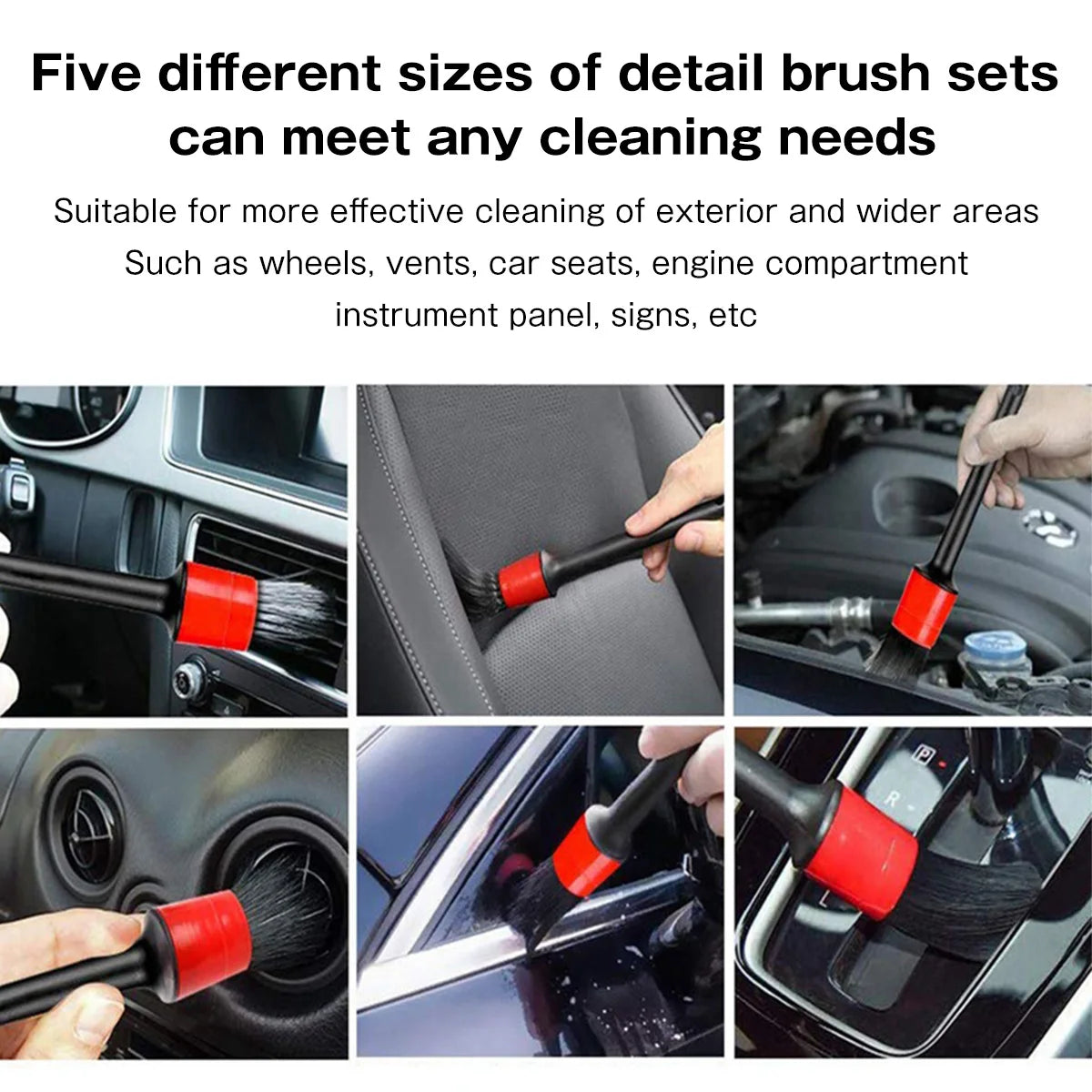 Auto Detailing Brushes Set for Car Seat Cleaning Car Engine Detailing Kit