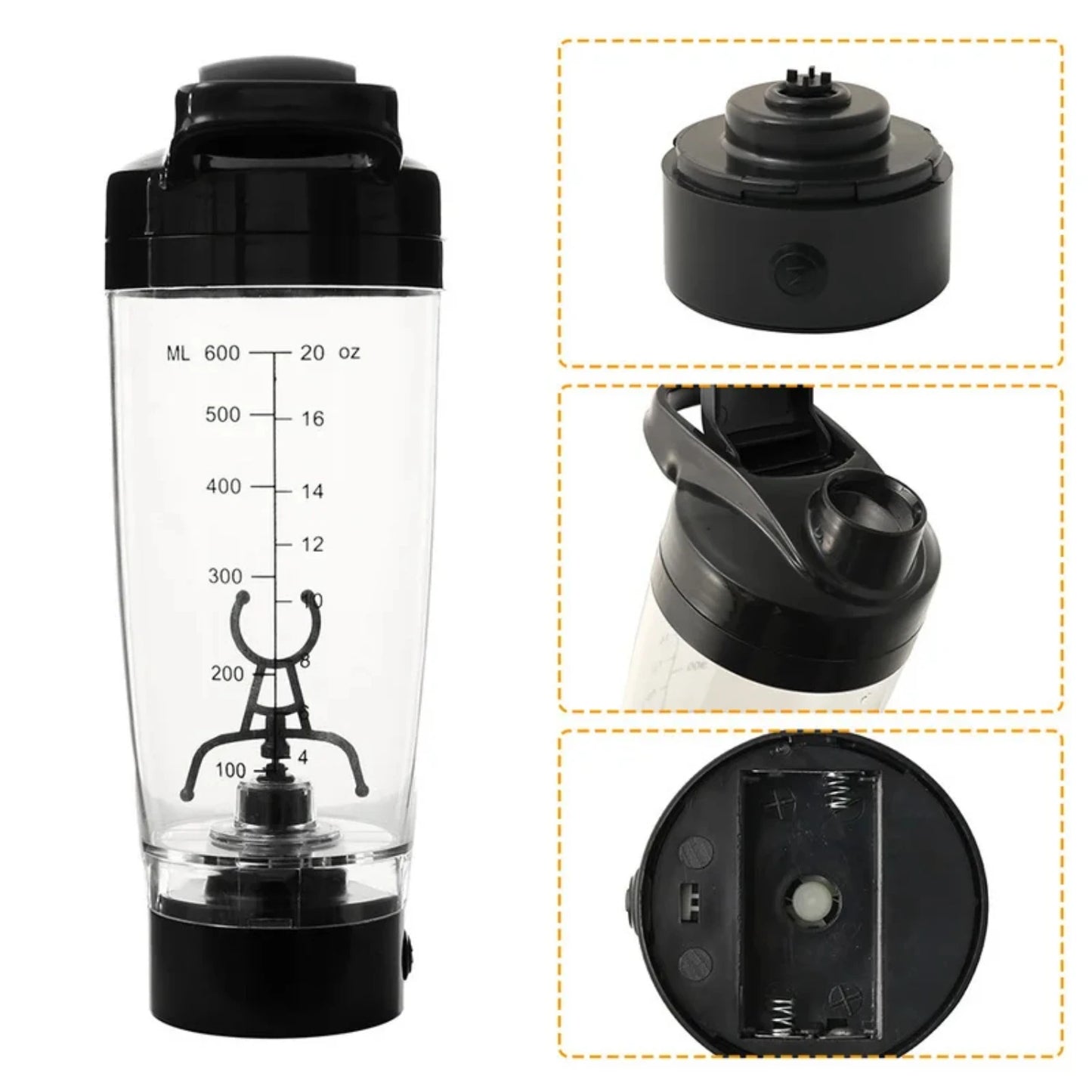 600ML Shaker Cup Powder Fitness Cup  Blender Protein Shaker Bottle Brewing Movement Eco Friendly Automatic Vortex Mixer