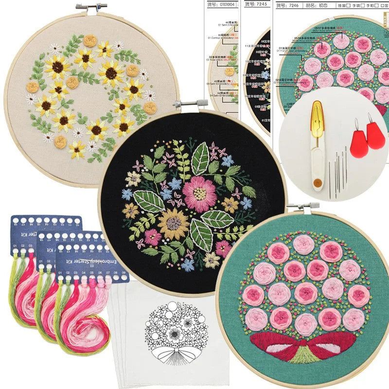 Embroidery Kit for Beginners Set