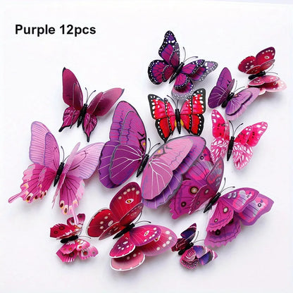 Double Layer Butterfly Wall Stickers