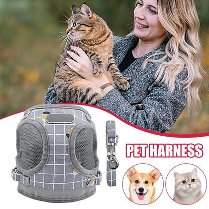 Cats Chest Harness Soft Adjustable No Pull Cat Harness Breathable Weather Mesh Comfortable Pet Accessories For Cats & Small Dogs