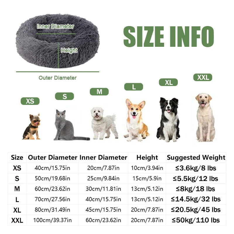 40-100cm Fluffy Pets Beds Large Round Dog Bed Super Warm Soft bed