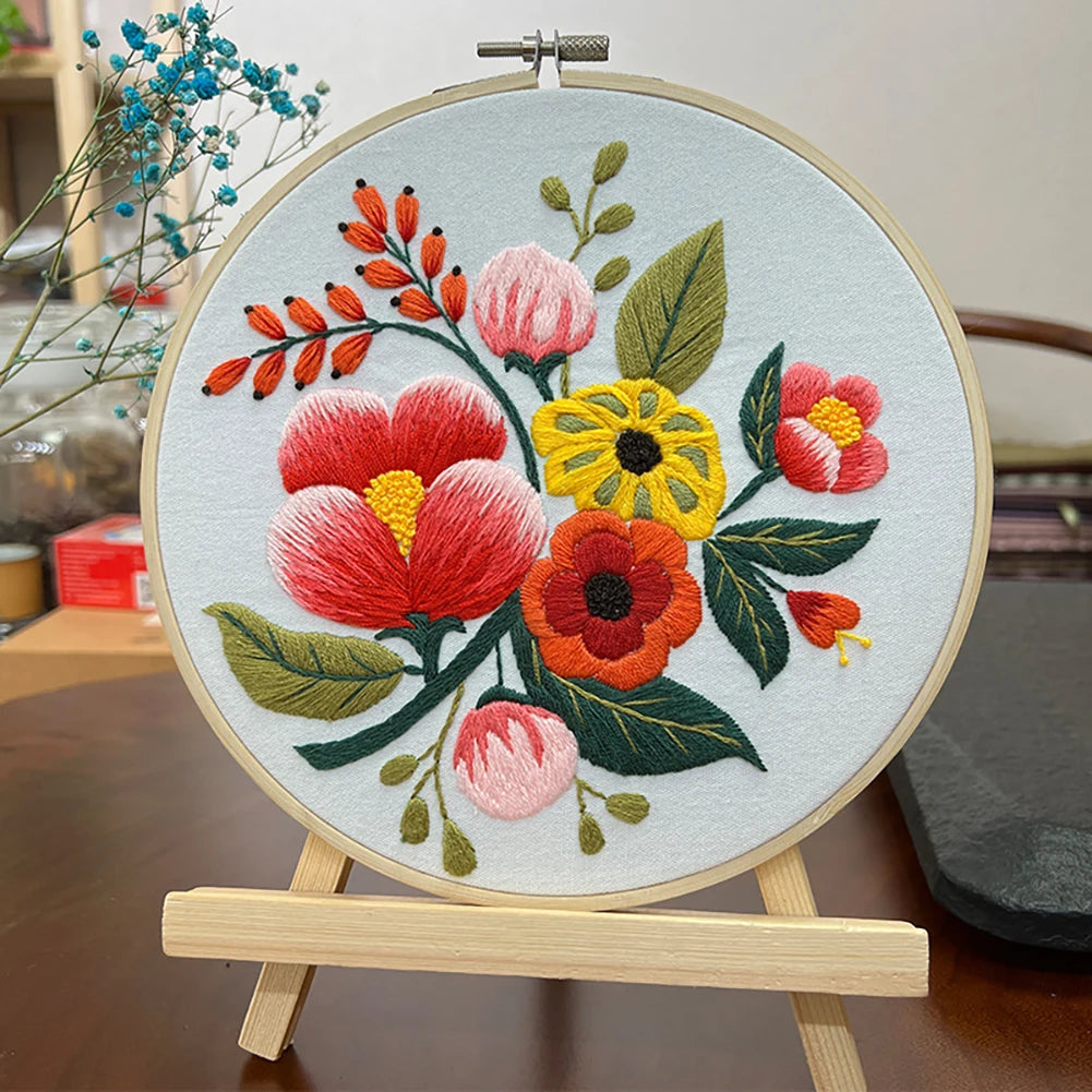 Floral DIY Embroidery Kit Set