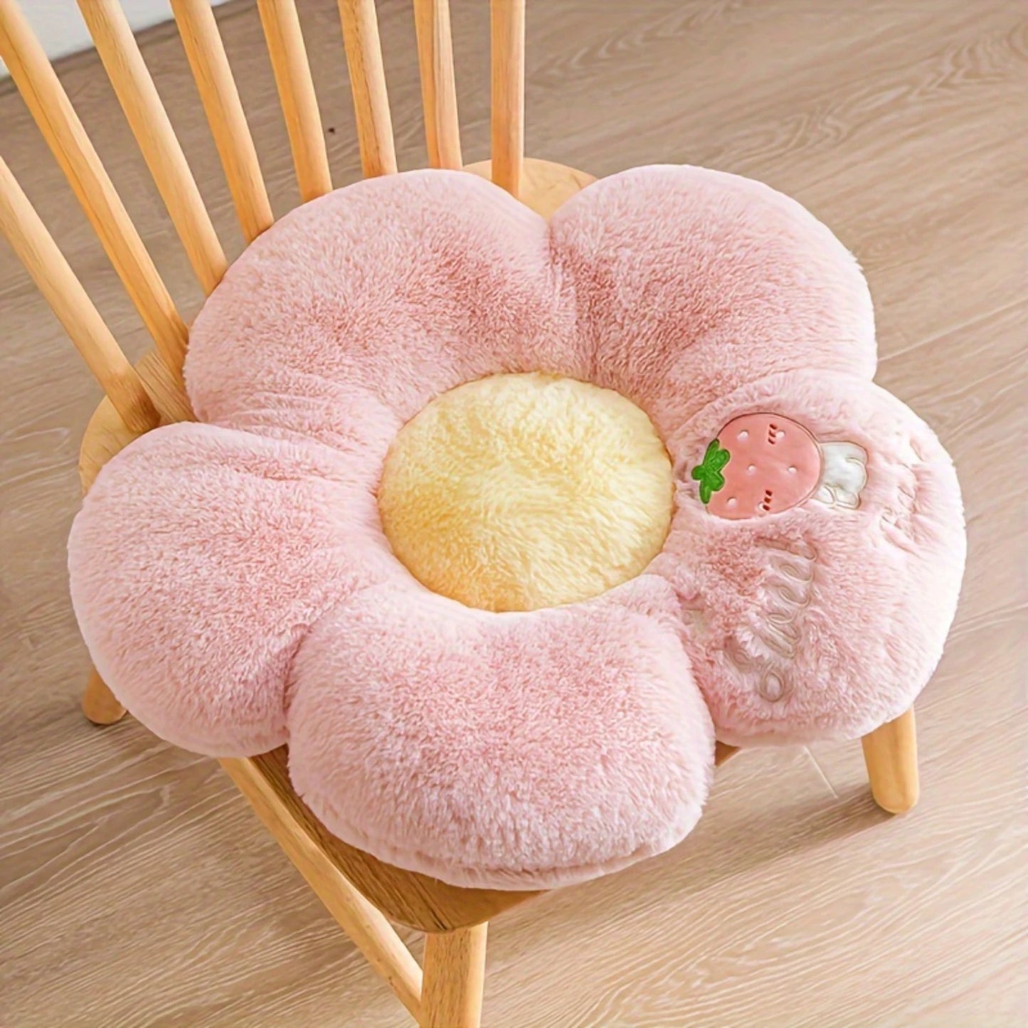 "Blossom Support" Versatile Fruit & Flower Cushion - Soft Polyester, Machine Washable, Perfect For Car Seats, Chairs, Sofas, And