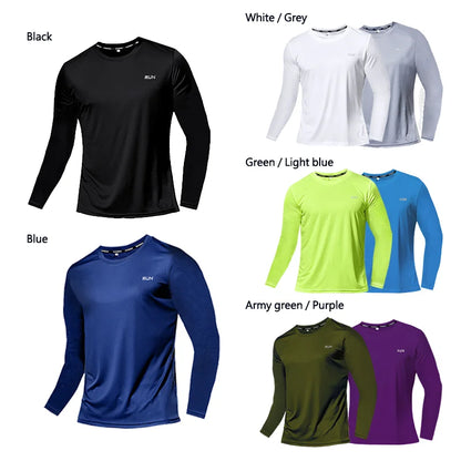 Men's Summer Ice Silk Long Sleeve T-Shirt