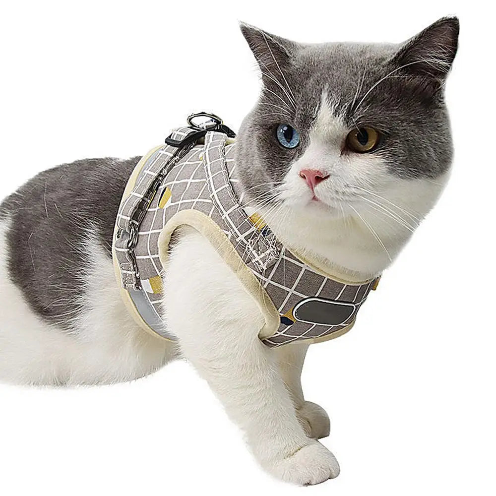 Cats Chest Harness Soft Adjustable No Pull Cat Harness Breathable Weather Mesh Comfortable Pet Accessories For Cats & Small Dogs