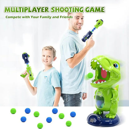 Movable Dinosaur Shooting Toys for Kids,Electronic Target Shooting Games with 2 Pump Gun,48 Balls Party Favor Toys with Score Re