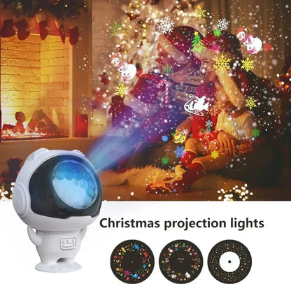 Astronaut Projector USB LED Night Light Christmas Film Projector Lights Gift Water Ripple Night Lamp Festive Party Room Decor