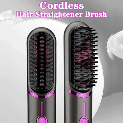 Portable Cordless Hair Straightener Brush