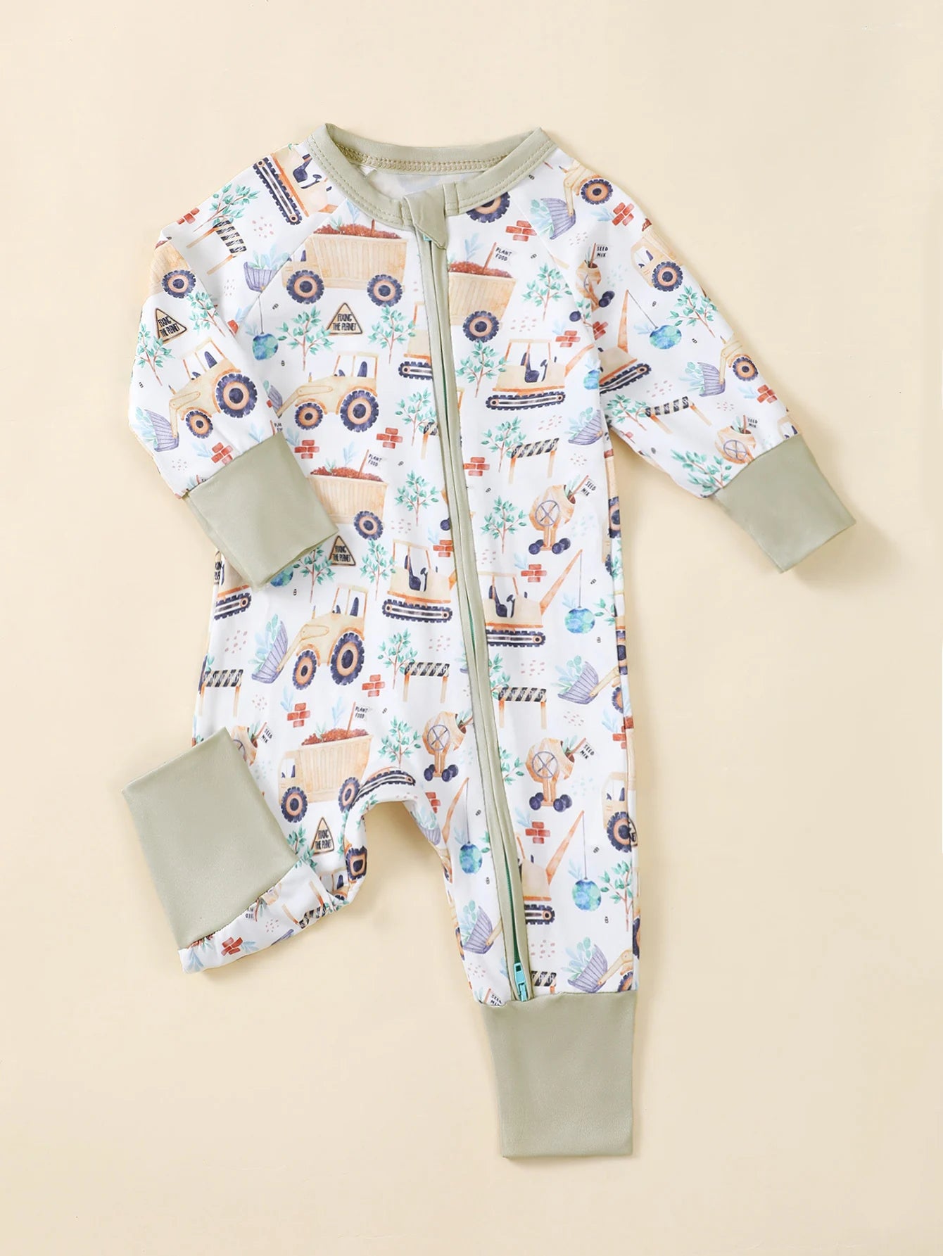 Bear Print Winter Baby Romper