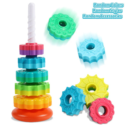 Montessori Rotating Rainbow Stacking Toy