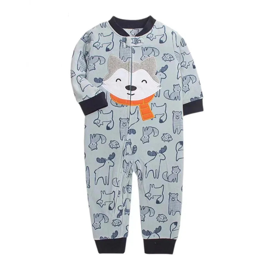 Warm Fleece Animal Baby Romper