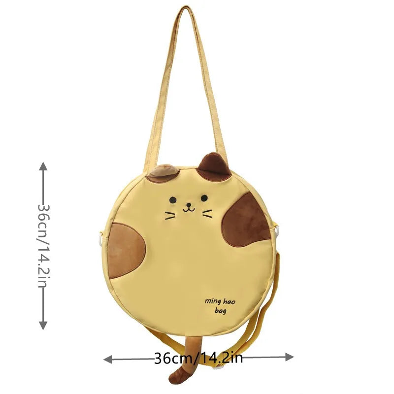 Cute Cat Design Crossbody Bag Large Capacity Shoulder Bag Women New Portable Bag Canvas Tote Bag School Bag Shopping Bag