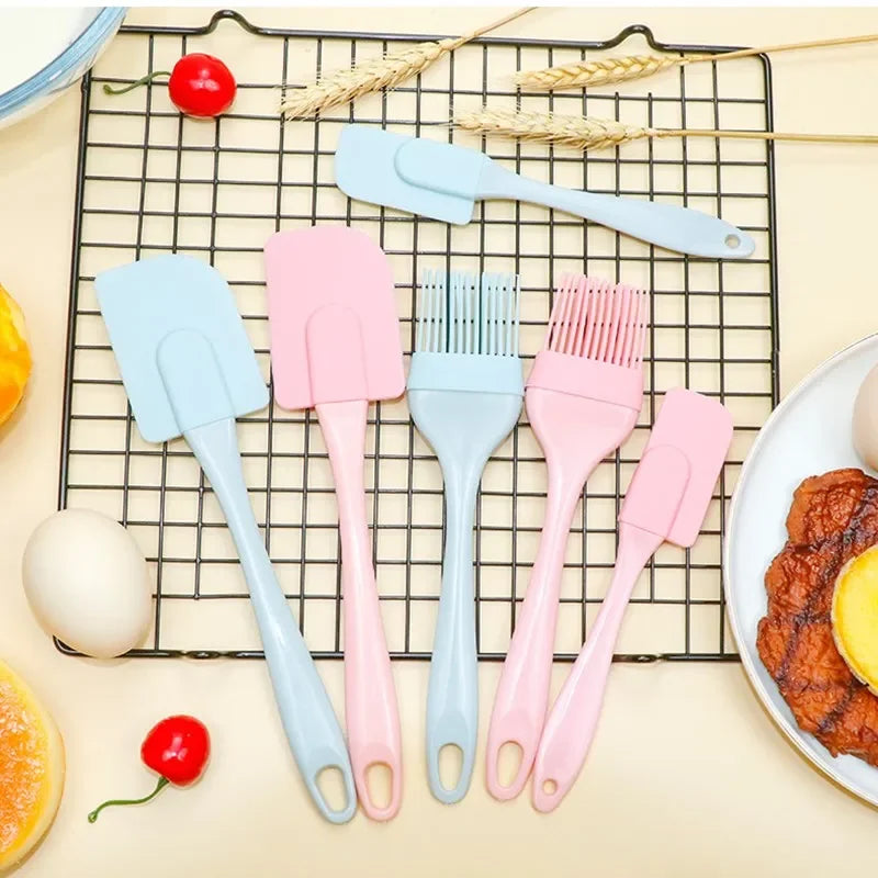 3Pcs/Set Kitchen Utensils Cooking Supplies Multi Purpose Cake Spatula Silicone Oil Brush Baking DIY Tools