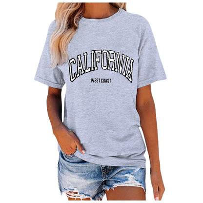 Letter Printed Women T-Shirts Cotton Quality Short Sleeve Summer Breathable Tshirt Female Soft Casual Women's Black T-shirt