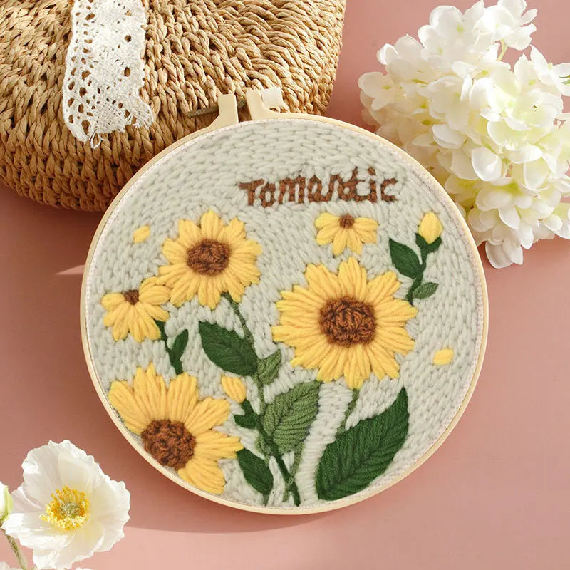 Sunflower Punch Needle Embroidery Kit