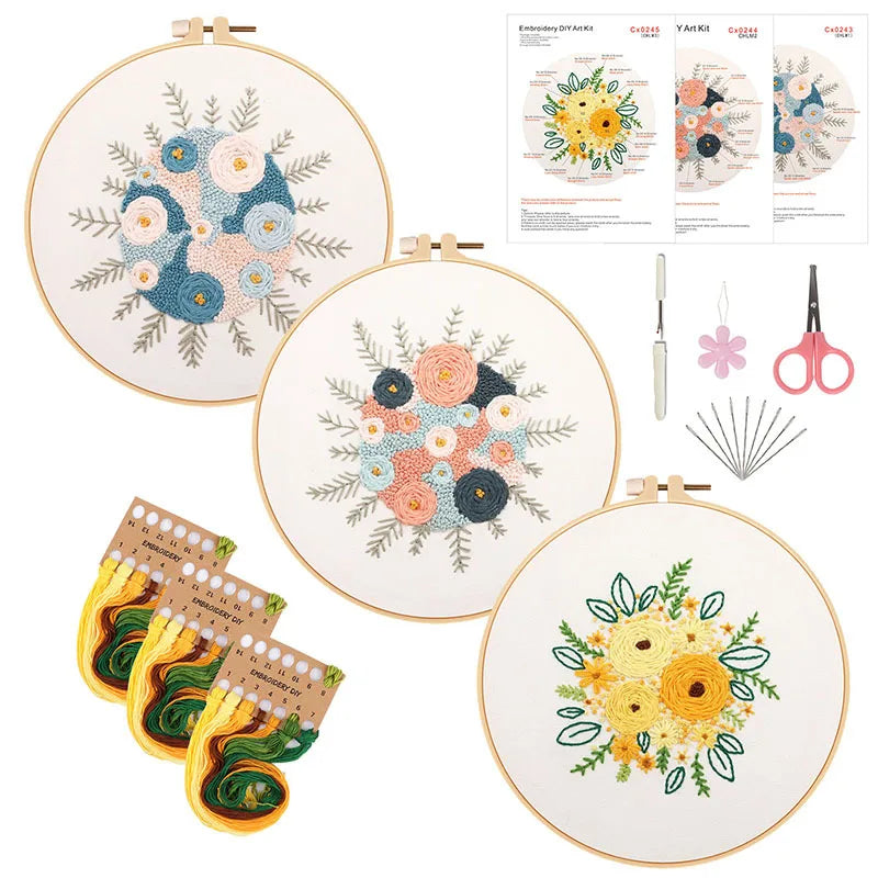 Embroidery Kit for Beginners Set