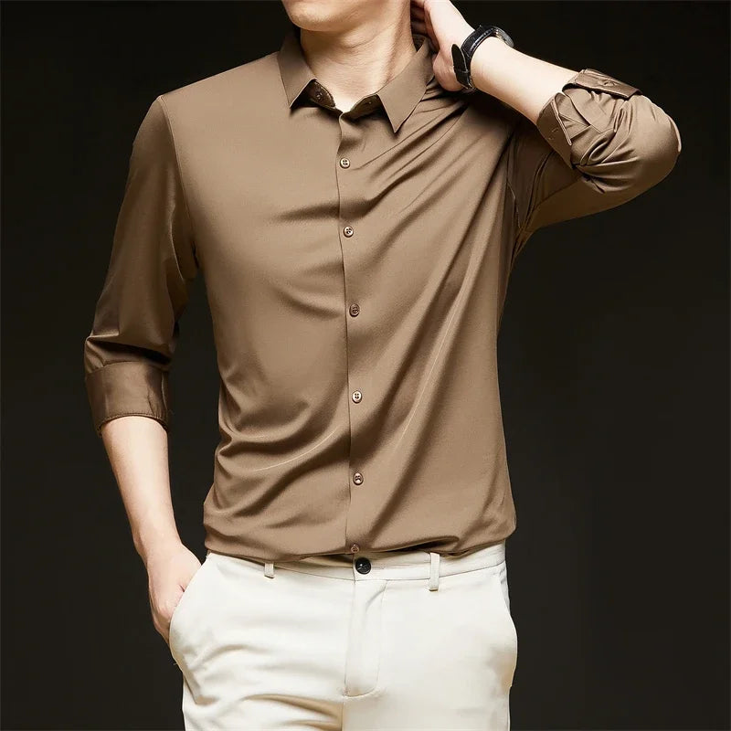 Men's Business Casual Long Sleeve Shirt