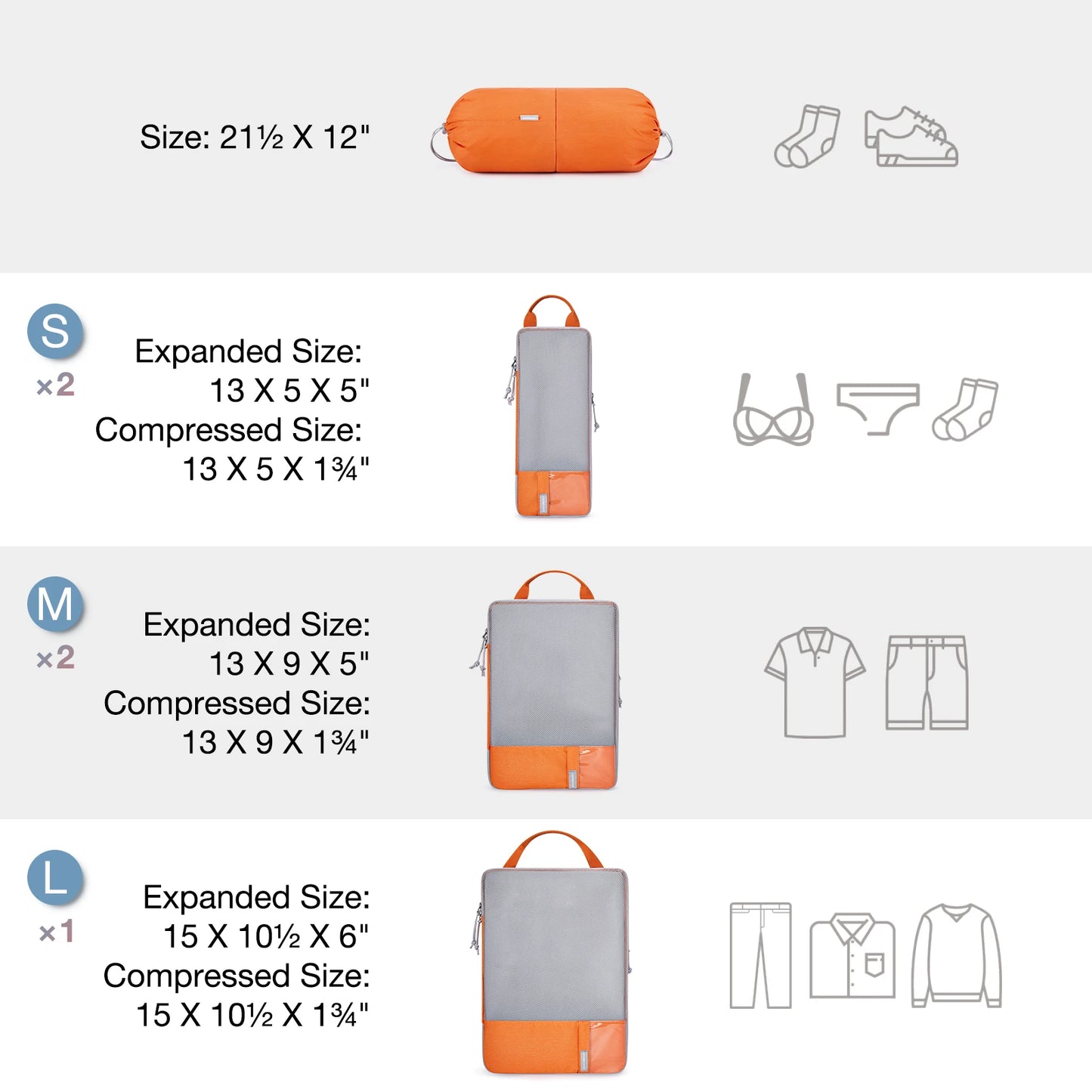 Travel Compression Packing Cubes