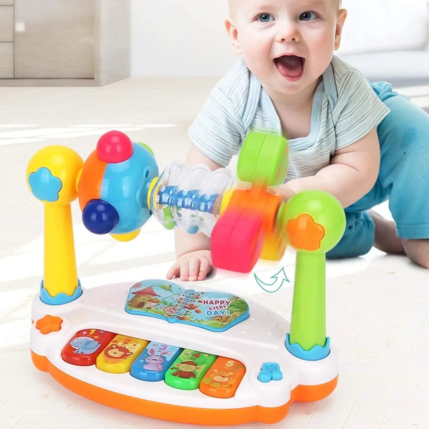 Rotating Light Music Piano Toy