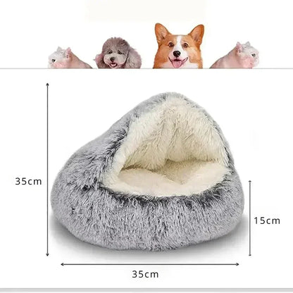 2-in-1 Plush Cat Bed