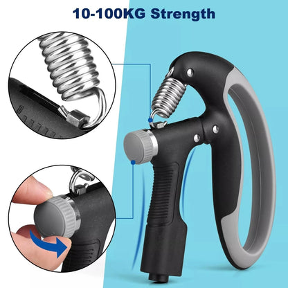 Hand Grip Strength Power Trainer Gripper Strengthener Adjustable Gym Exerciser