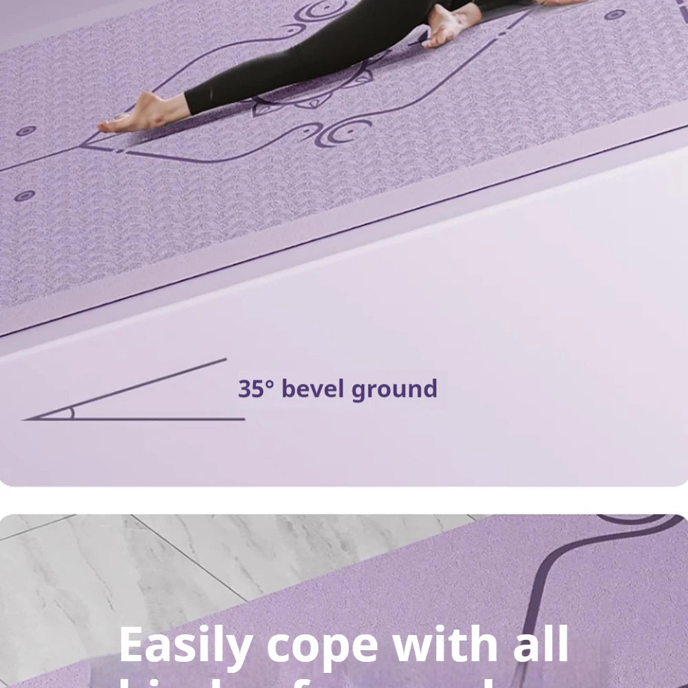 Yoga Mat Anti Slip Shock Resistance Exercise Fitness Pilates Exercise Environmental Fitness Exercise Mat Yoga Mats for Women