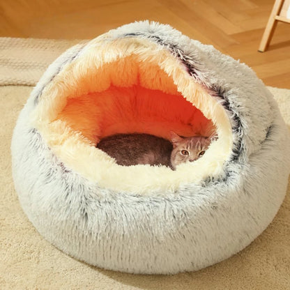 2-in-1 Plush Cat Bed