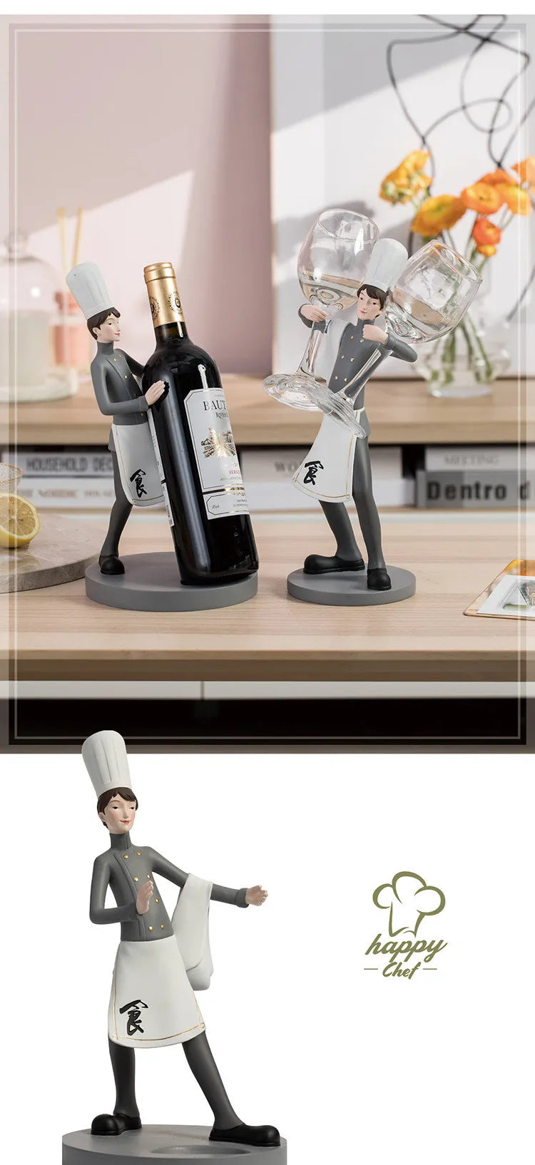 Creative Chef Wine Rack Sculpture