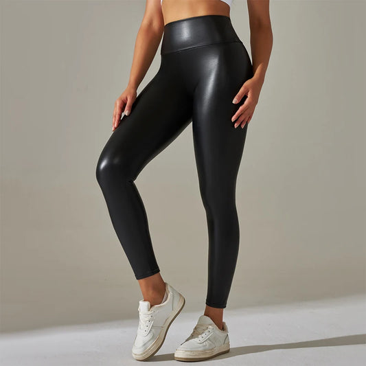 Oversized High-Waisted PU Leggings