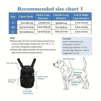 Pet Bag Dog Carrier Backpack Go-Out Portable Pet Backpack Breathable Four-Legged Package With Shoulder Pads For Dogs & Cats